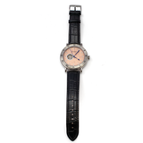 Muonionalusta Meteorite Watch - Miyota Movement with Black Leather Band and Rose Gold IP Plating