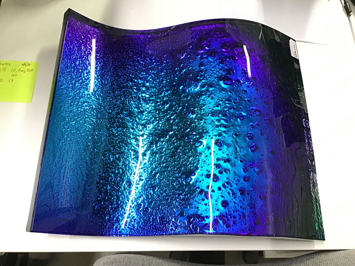 Dichroic Glass Wave Vessel Blue & Green