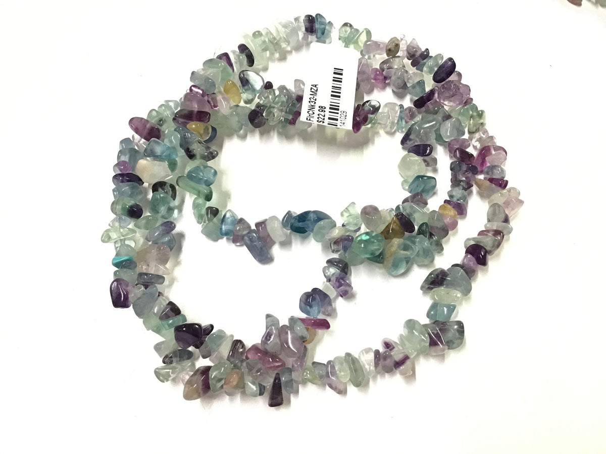 Collier de copeaux de fluorite 81 cm