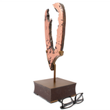 Michigan Float Copper Slice on Custom Stand with V Shape