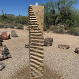 Carmel Travertine Column Trio Fountain Set With Pins - Design With Smooth Corner