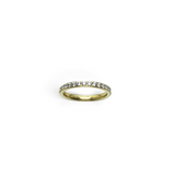Rare Earth Gallery 2mm titanium ring with gold IP plating and a half-band of sparkling white cubic zirconia stones.