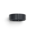 Rare Earth Gallery 9mm tungsten ring featuring a black brushed finish and a modern pipe cut design.