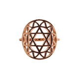 Silver Ring Size 5 - Rose Gold Overlay Heart Chakra - Sacred Geometry