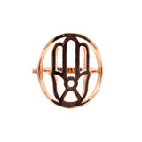 Silver Ring Size 5 Rose Gold Overlay Hand of Fatima