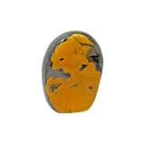 Bumblebee Jasper Freeform Polished Cut Base - Gray Outline with Yellow "Figure Eight" Shape in Center