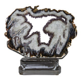Agate Slice with Amethyst Center on Custom Spinning Metal Base