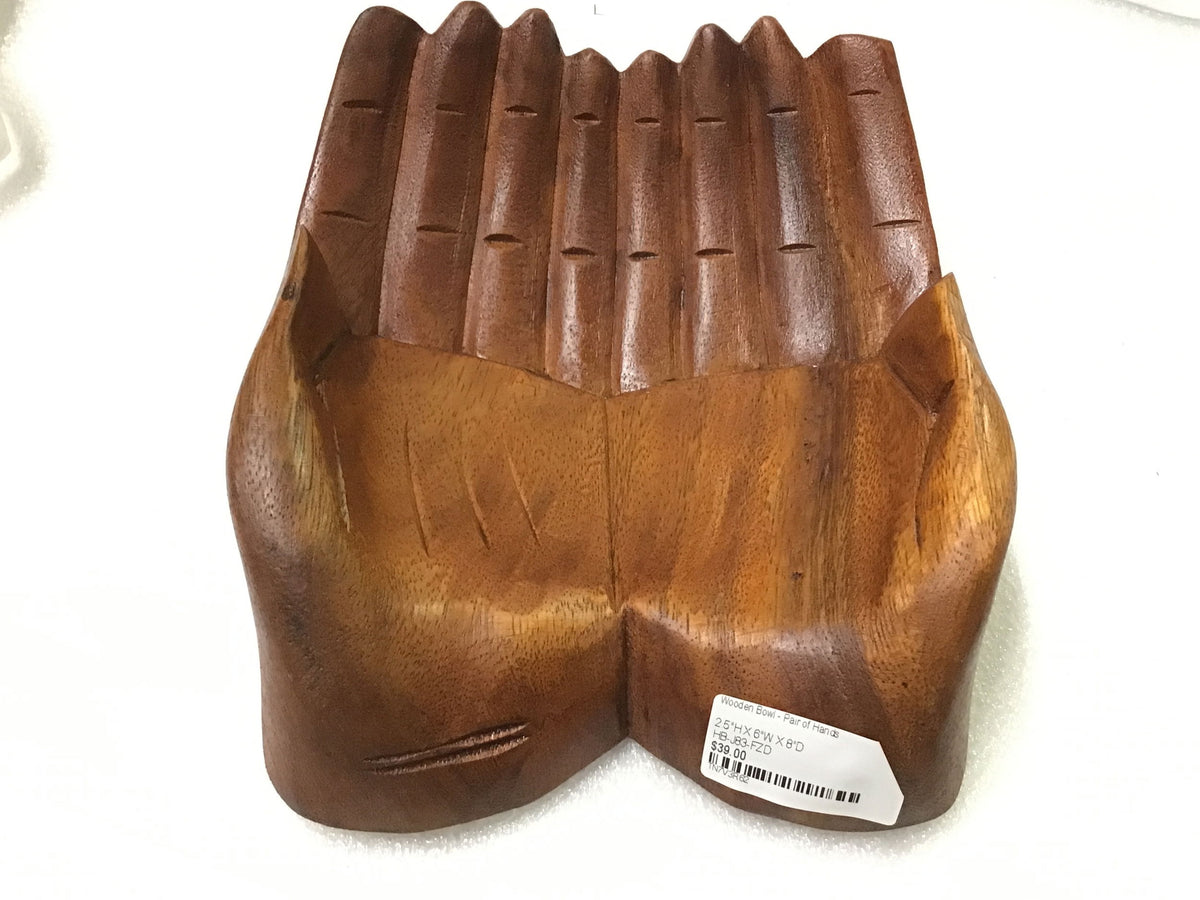 View of Wooden Bowl - Pair of Hands