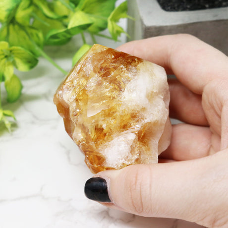 View of Polished Citrine Point with Cut Base