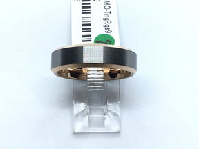 View of Tungsten Ring 6mm Gun Metal Rose Gold Plated S9