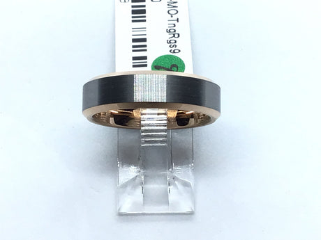 View of Tungsten Ring 6mm Gun Metal Rose Gold Plated S9
