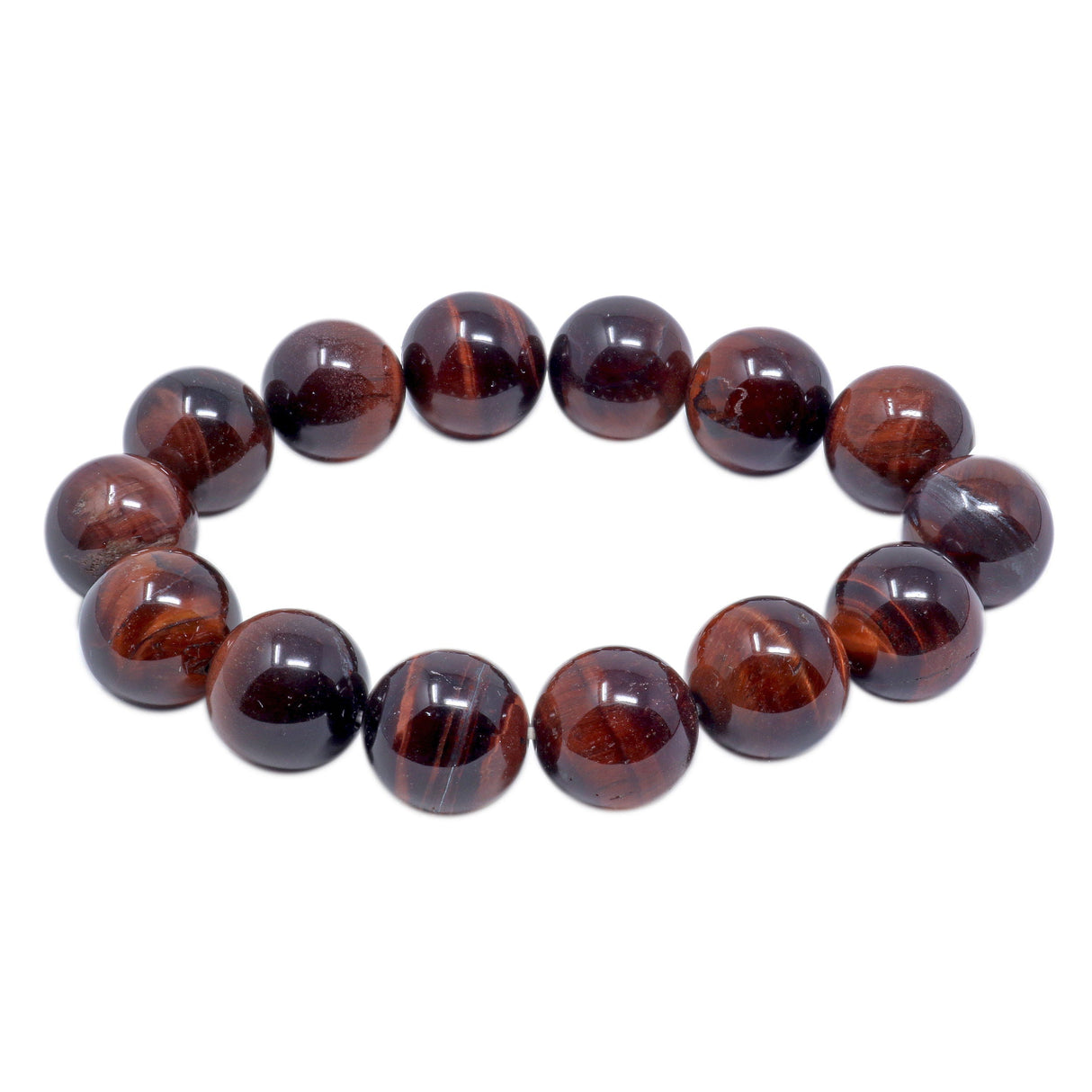 Red Tigers Eye Beaded Bracelet 14mm