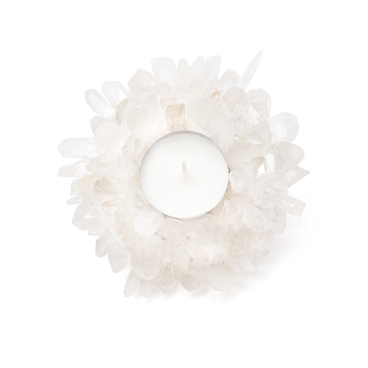 Lemurian Quartz Crystal Points Candle Holder