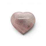 View of Rose Quartz Heart on Lucite Stand from Madagascar