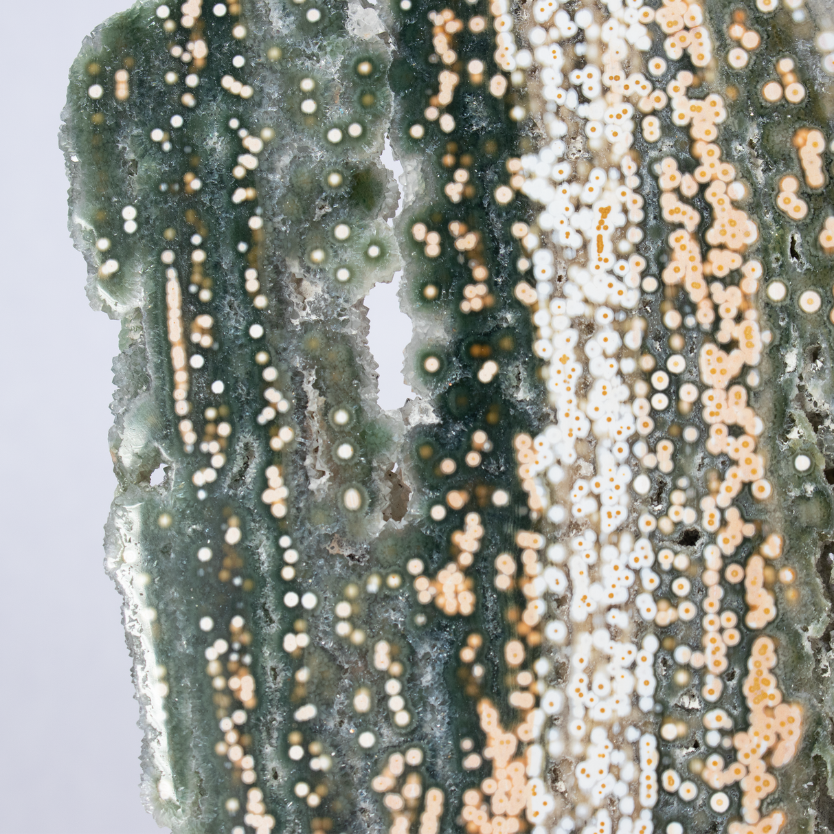 A++ Quality Ocean Jasper Slice on Custom Stand from Madagascar