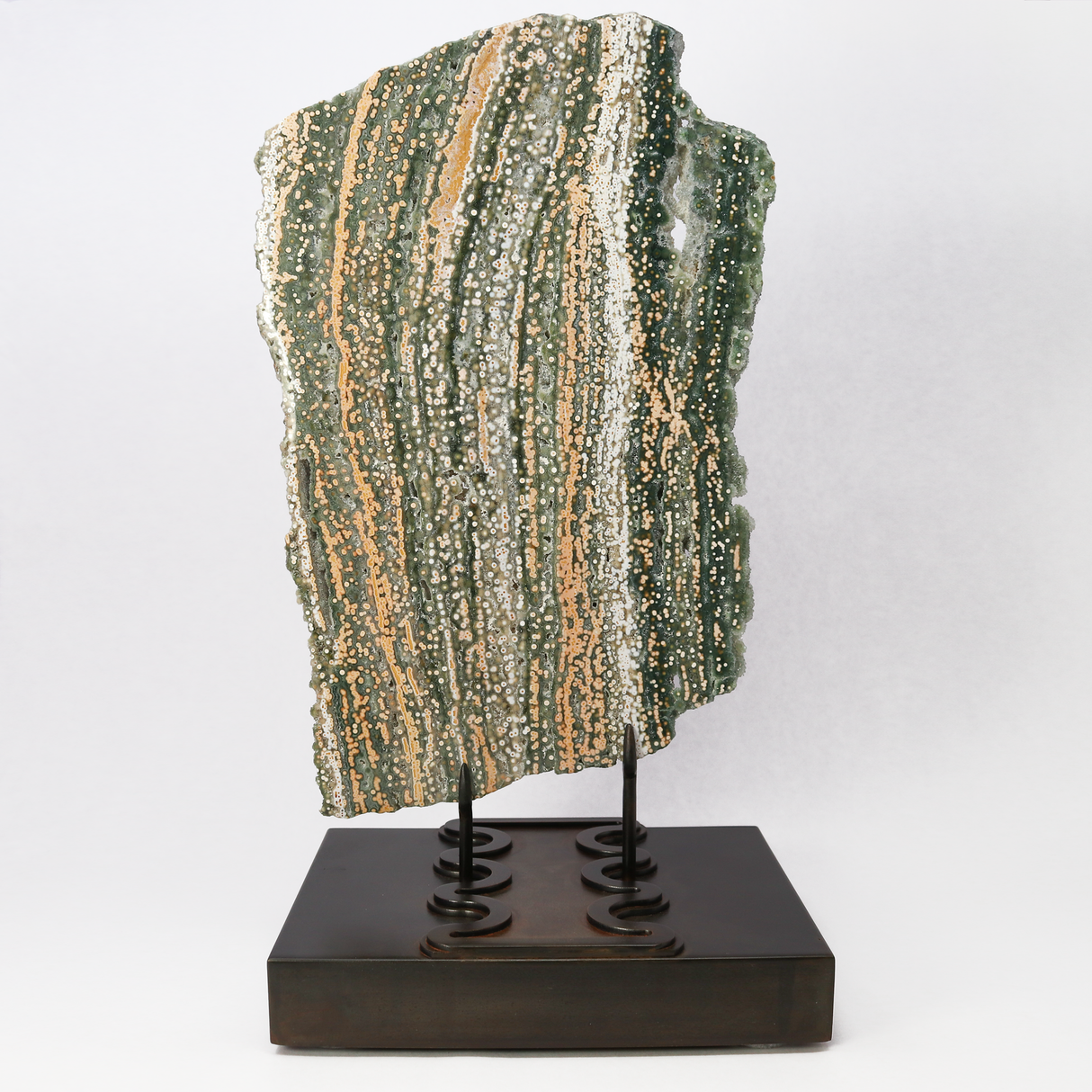 A++ Quality Ocean Jasper Slice on Custom Stand from Madagascar