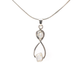 View of Herkimer Diamond Pendant - Freeform Duo Set in 925 Sterling Silver Infinity Symbol