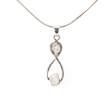 View of Herkimer Diamond Pendant - Freeform Duo Set in 925 Sterling Silver Infinity Symbol