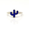 Lapis Lazuli Cactus Ring with Silver Bezel