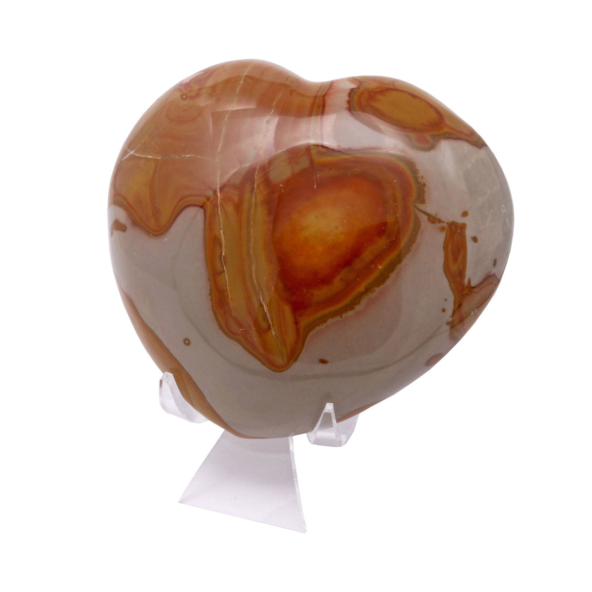 Polychrome Jasper Heart with Lucite Cluster Stand