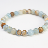 View of Blue Calcite Beaded Bracelet - 7mm