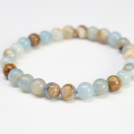 View of Blue Calcite Beaded Bracelet - 7mm