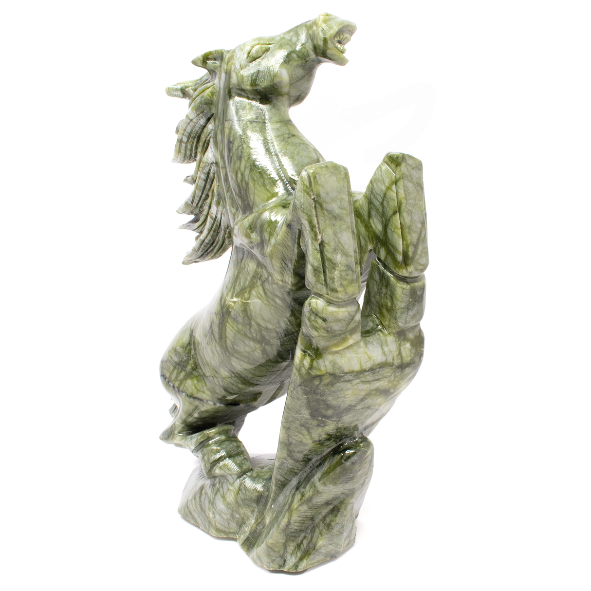 Serpentine Horse Carving - Rearing