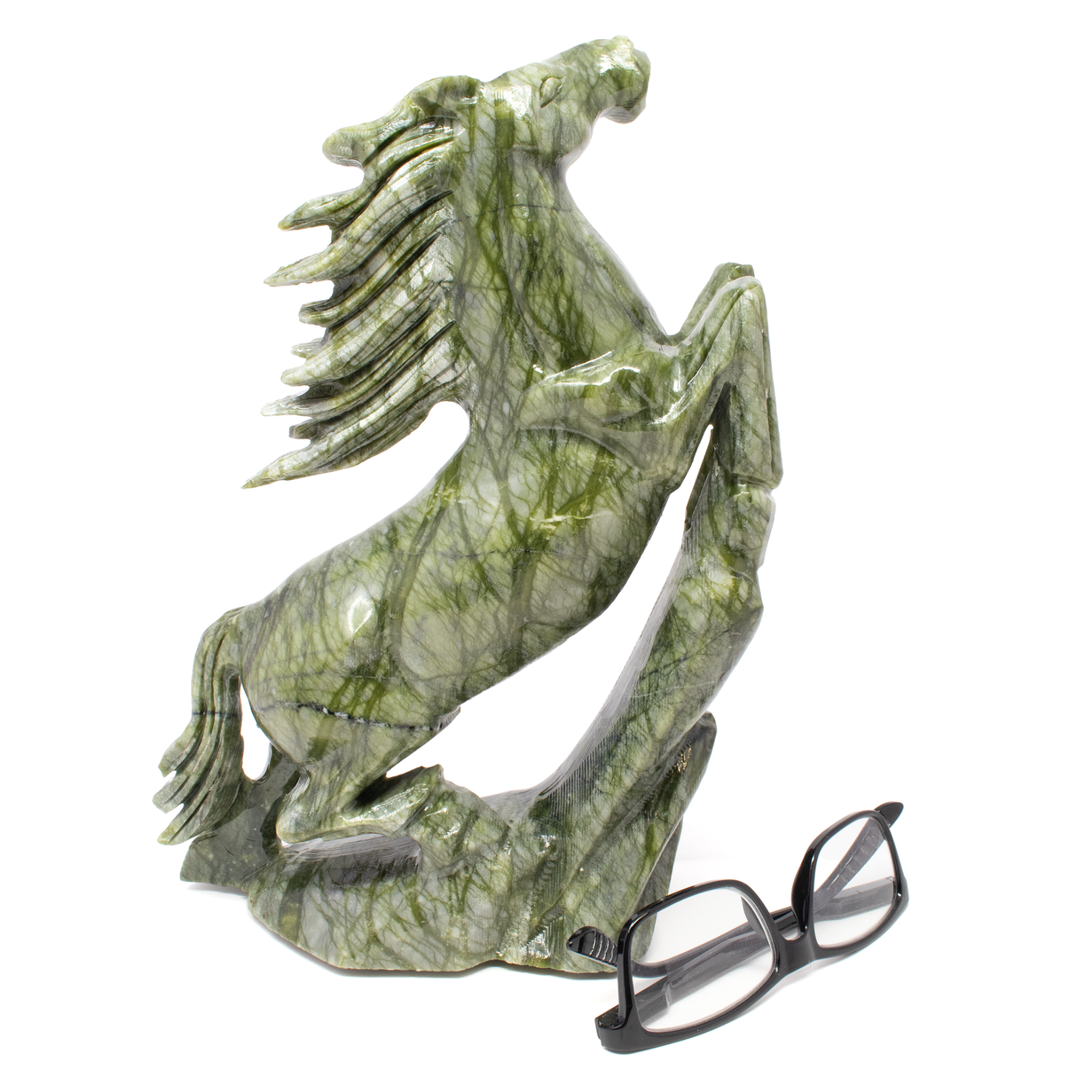 Serpentine Horse Carving - Rearing