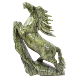 View of Serpentine Horse Carving - Rearing