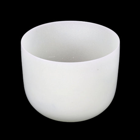10 inch frosted quartz singing bowl, note D 432hz, white matte finish
