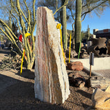 Gray Fossil  & Ice Onyx Fountain - Vertical Pattern & Ice Druze Layer With 2 Cuts