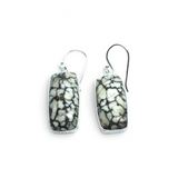 Rare Earth Gallery dangle earrings featuring rectangular Wild Horse Howlite cabochons in 925 sterling silver bezels.