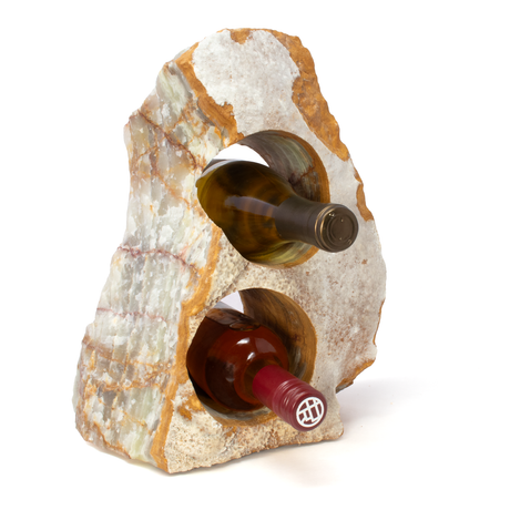View of Green Talan Onyx Wine Rack with 2 Holes
