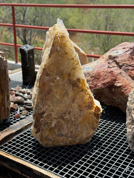 View of Ice White Onyx Fountain