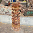 View of Red Travertine Fountain - Chiseled Pillar