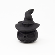 View of Black Obsidian Jack-o-Lantern with Witch's Hat