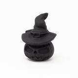 View of Black Obsidian Jack-o-Lantern with Witch's Hat