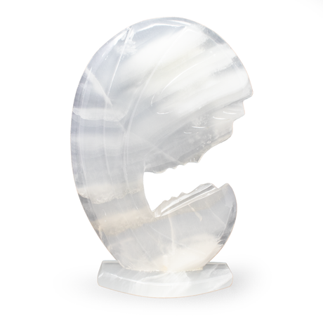 View of Ice Onyx Madonna & Child Carving