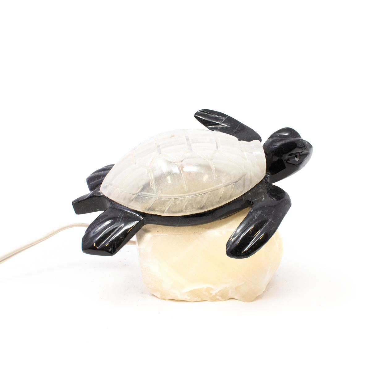 Turtle Onyx Lamp with Black Onyx Body
