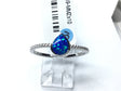 View of Blue Opal Ring with Textured Band - Pear Shape Sz10