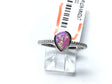 View of Pink Opal Ring with Textured Band - Pear Shape Sz7