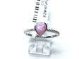 View of Pink Opal Ring with Textured Band - Pear Shape Sz8