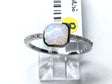 View of White Opal Ring with CZ Pave Band - Square Shape Sz8