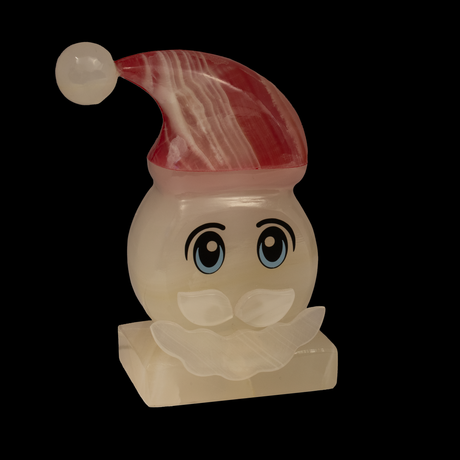 View of Onyx Santa Head Lamp with Santa Hat