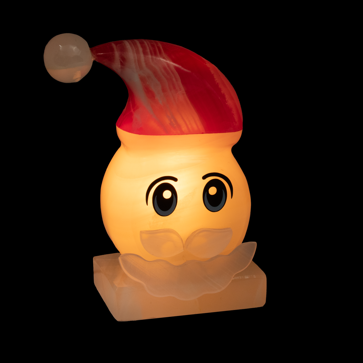 Onyx Santa Head Lamp with Santa Hat