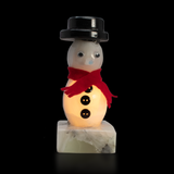 View of Onyx Snowman Lamp with Black Top Hat