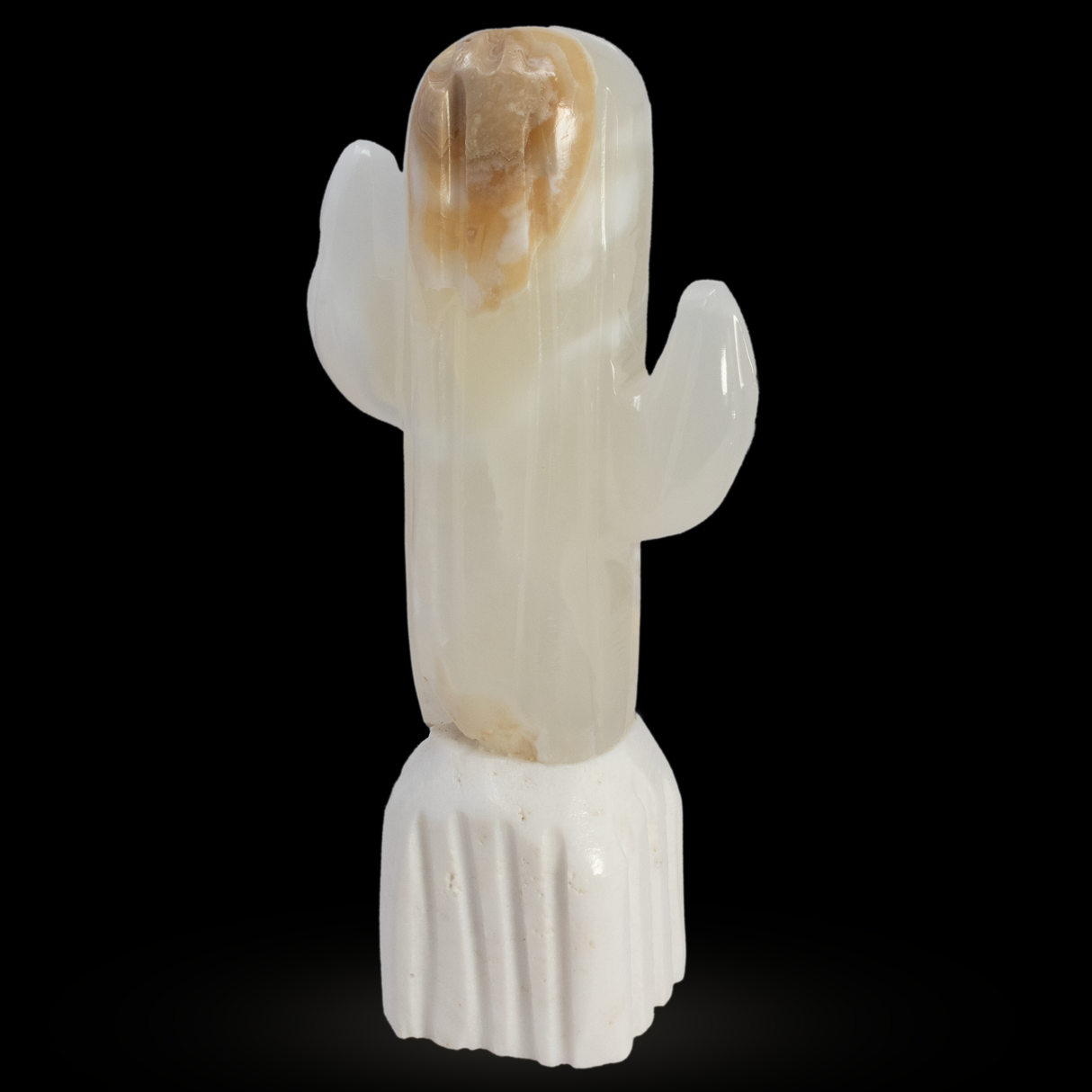Pearlescent Onyx Cactus Sculpture Luminary