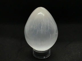 View of Selenite Egg with Lucite Ring Stand