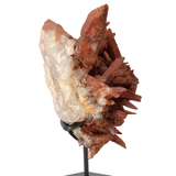Red Quartz Cluster on Custom Rotating Stand with Star Design - A+ Cluster Preservation and Double Terminated Crystals