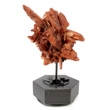 View of Red Quartz Cluster on Custom Rotating Stand with Star Design - A+ Cluster Preservation and Double Terminated Crystals